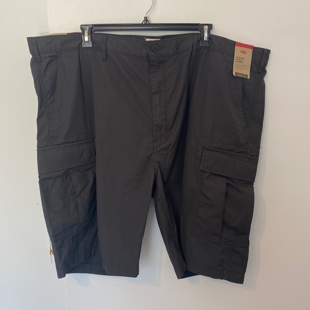 Nwt Levi’s 52 Big & Tall Black Grey Carrier Cargo Shorts - Picture 5 of 16